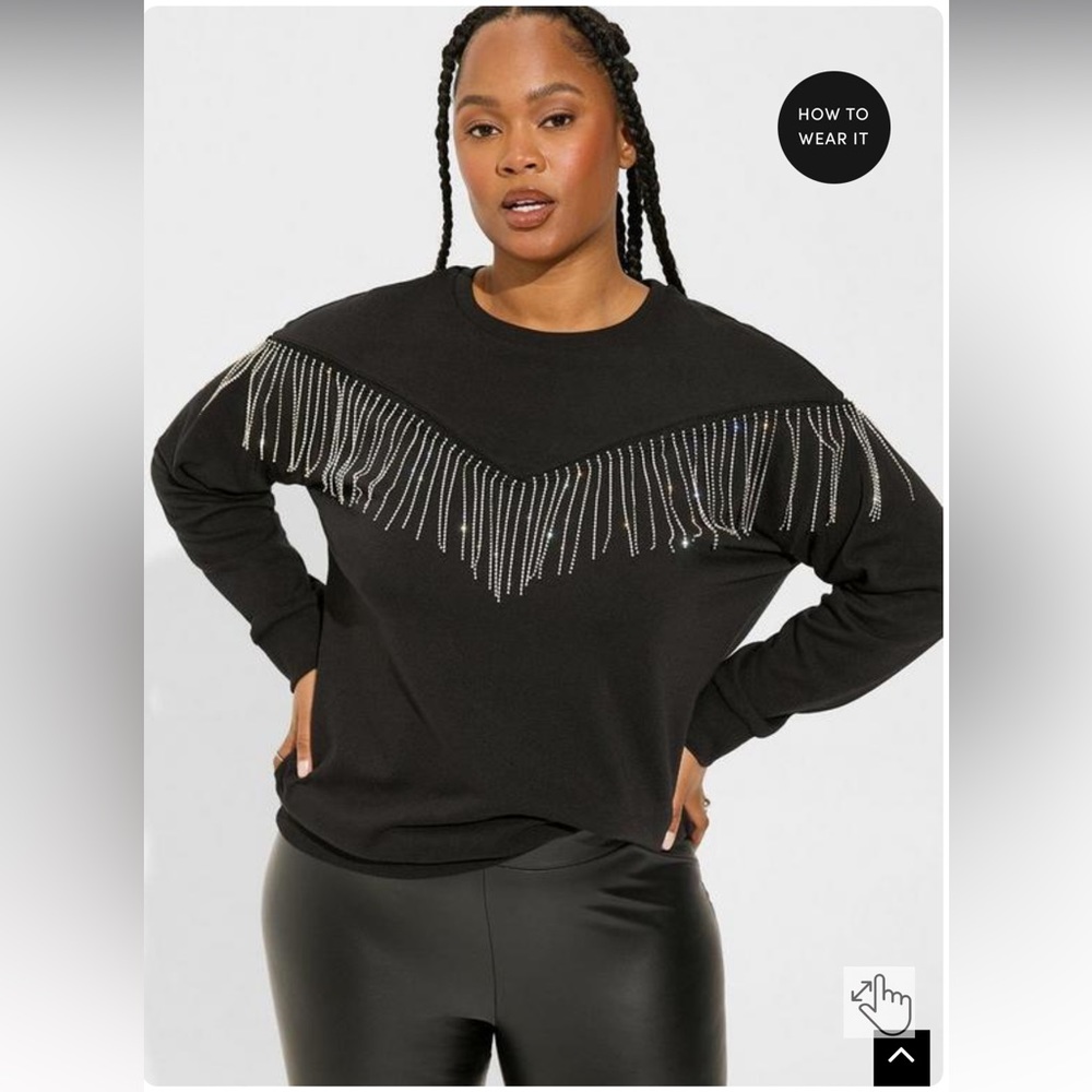 Rhinestone Fringe Sweatshirt!